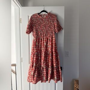 Baltic Born Red and Green Smocked Dress